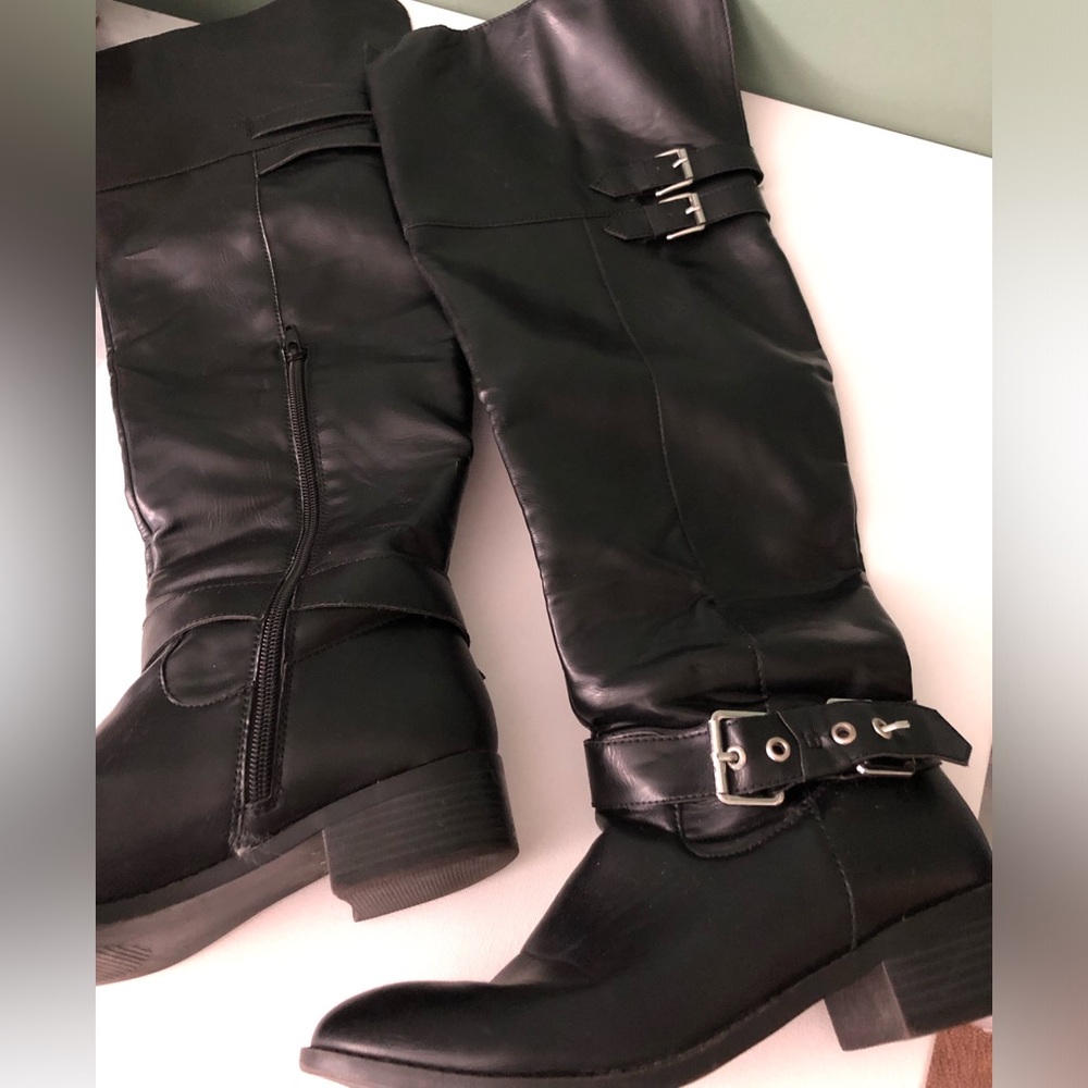 Over the knee black boots